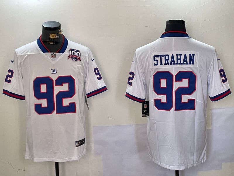 Men New York Giants #92 Strahan White 2024 Nike Vapor Limited NFL Jersey style 2->new york giants->NFL Jersey